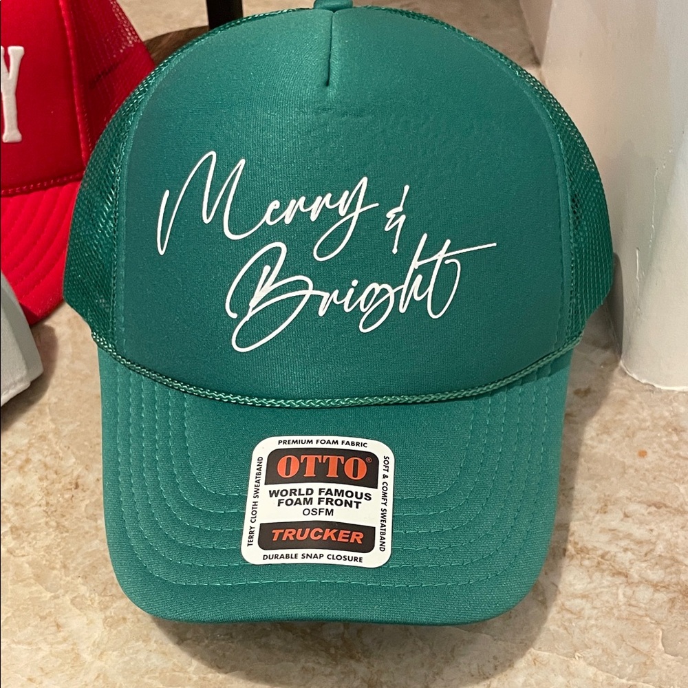 Green 'Merry & Bright' Trucker Hat